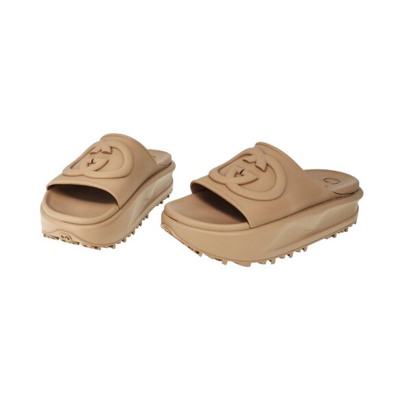 Gucci Interlocking G Rubber Platform Slide Sandals - Picture 2 of 6